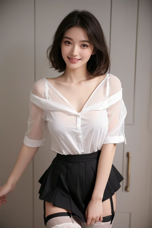 ulzzang-6500-v1.1,(RAW Photos:1.2), (See-through:1.3), (Genuine:1.4), 美しい公園の芝生にSitting上流階級の女性, Sitting, Random elegant pose, wear an ultra-thin silk blouse over naked、wear ((See-through silk blouse:1.3)), Incredible beauty、Pantyhose and skirt, (Ultra-realistic pantyhose:1.3)、Elegant Japan Woman, Korean Model、Ultra-thin white shirt and gray skirt, Transparent grey skirt, Japanese Model, wear a blouse, Street fashion in Japanese cities, Japanese Street Fashion, Wearing long, loose clothing, Dressed in fluent clothes, Very cute model, wear a white blouse, Cute and elegant pose、Grin、 RAW Photos, (In 8K、Highest quality、masterpiece:1.2)、(Intricate details:1.4)、(Photorealistic:1.4)、Octane Rendering、Complex 3D rendering with ultra-detail, Sharp focus, Vivid details, Super Detail, Realistic skin texture, Detailed aspect, Beautiful details in the eyes, Highly detailed CG Unity 16k wallpaper, Makeup, (Detailed Background:1.2), Realistic skin texture、Glowing Skin、Exposed thighs!!!、