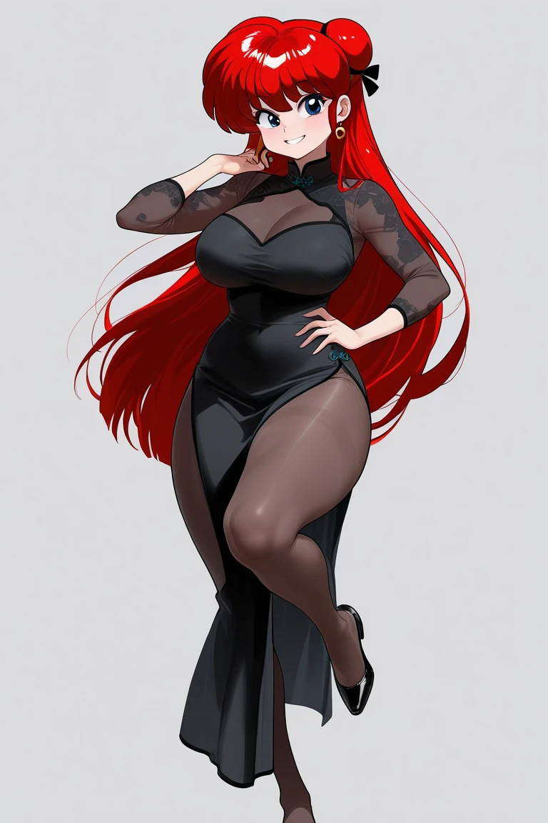 High resolution, rias gremory , 1 girl, ((bimbo))), long red hair, blue eyes, puffy lips, thick lips, lips filler, silicon lips, wide hips, thick thighs, huge ass, enormous huge gigantic natural breasts, mature mom, muscle girl, subservient face, shiny skin, breasts squeezed together, revealing cleavage, sexy Egyptian goddess, choker, legs, full body, platform heels, pantyhose, hands, hypnotized, ((playboy bunny)),
