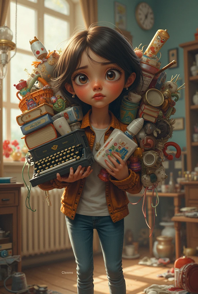 A huge empty can, a girl inside, a girl and an empty can, a girl like an empty can, an empty can like a girl going up and down in a row, blender, illustration, anime style, octane render, trending on artstation, highly detailed