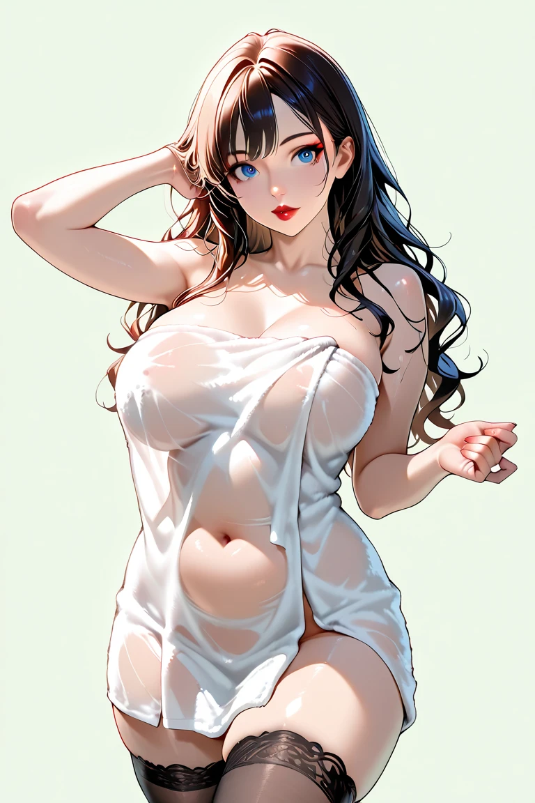 ((Masterpiece)), (Anime:1.3), ((best quality)), (RAW photo: 1.2), (High Definition:1.3), (Professional Photography:1.2), (cinematic lighting:1.5),a beautiful woman, Textured skin, BREAK, ((best quality)), ((thick lips)), beautiful blue eyes, (Beautiful daiamond eyes:1.5), Pale brown hair, unruly hair, long hair, ((grinning)), BREAK, ((dirty and very torn white transparent camisole)), Slender body, sweaty, (kawaii posing:1.4), Slum townscape,