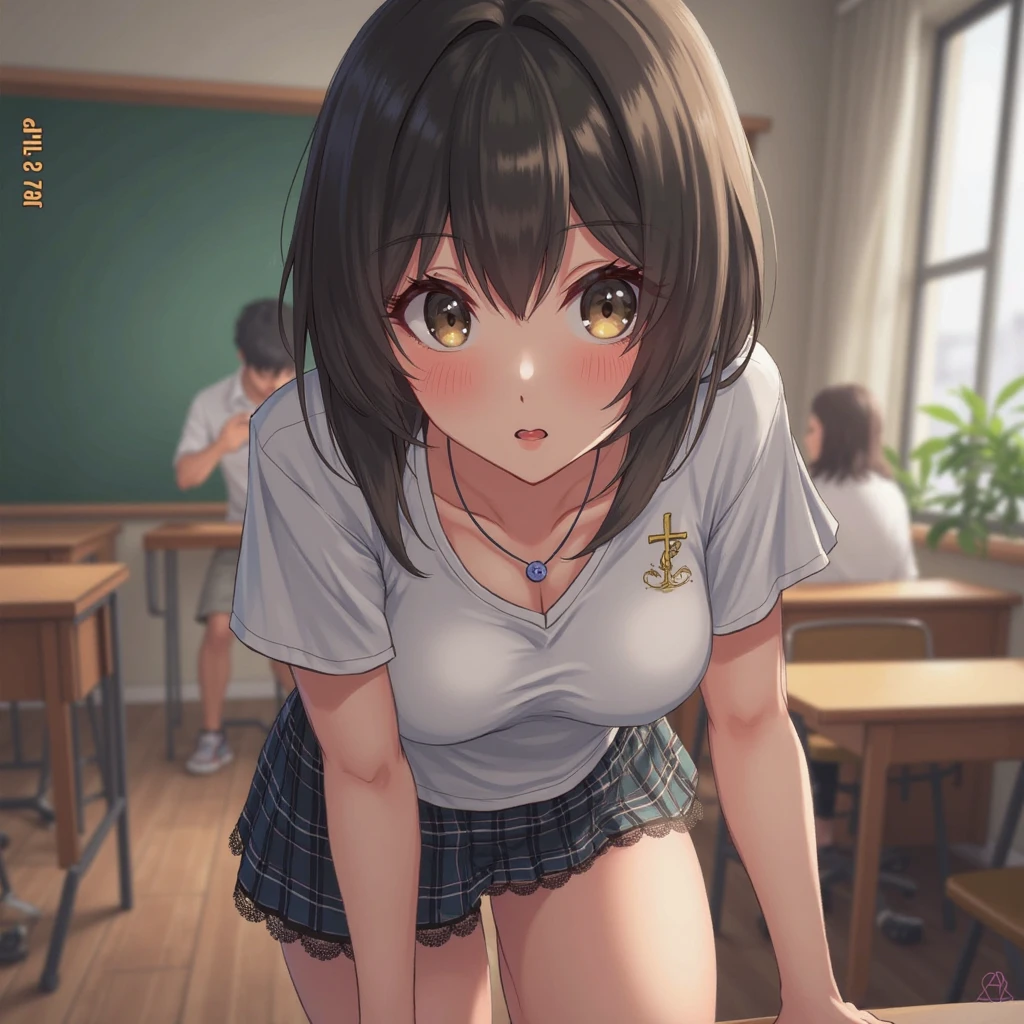 nsfw,alone, (One girl), Elementary school girl,8-year-old, ((全naked)), (naked), sexy, (Cowboy Shot), ((crotch grab)), With a girl:hair is black and short, Her face is round and cute, Black Hair, Low twin tails,(Shy, Embarrassing),Spread your legs、Beautiful nipples,Small breasts,(orgasm)、(female masturbation,Masturbation,masturbation),looking away,classroom、Sit on a chair、