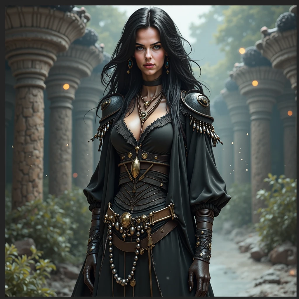 (((Luxurious shoulder length dark hair and sexy smirk.))) (((18 years old.))) (((18yo.))) (((Cute smirk.))) (((Single character image.))) (((1girl))) Generate a character for a fantasy setting. This is a female character who looks like a medieval fantasy setting character. She looks like an ad adventurer for a fantasy setting plagued by pirates. She looks like an NPC ally. She looks like a tough and capable character. Background is dark and eerie. She looks like a glamour model as a fantasy adventurer. She is sexy and confident. best quality:1.0,hyperealistic:1.0,photorealistic:1.0,madly detailed CG unity 8k wallpaper:1.0,masterpiece:1.3,madly detailed photo:1.2, hyper-realistic lifelike texture:1.4, picture-perfect:1.0,8k, HQ,best quality:1.0, best quality:1.0,hyperealistic:1.0,photorealistic:1.0,madly detailed CG unity 8k wallpaper:1.0,masterpiece:1.3,madly detailed photo:1.2, hyper-realistic lifelike texture:1.4, picture-perfect:1.0,8k, HQ,best quality:1.0,