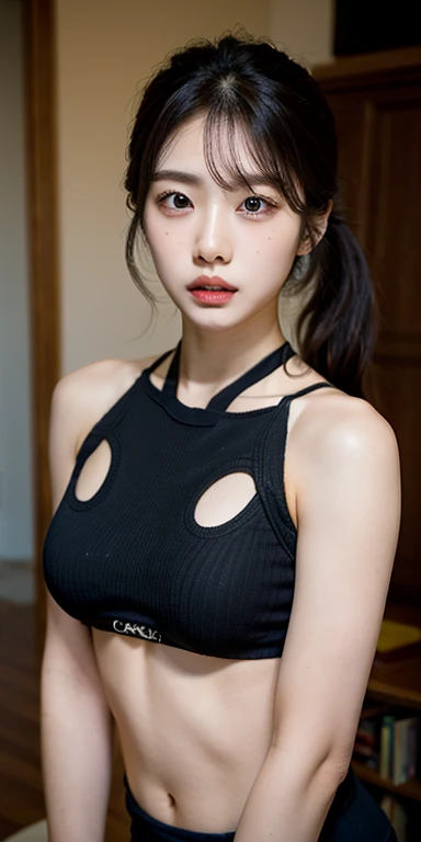 (Medium straight hair, brown:2), (​masterpiece, best qualtiy, Light photo, Photorealsitic:1.5), BREAK (2 girls in, Beautuful Women, Japan with white, clean skin and good style, 20yr old:1.7), BREAK (Stunning innocent symmetrical face, Beautiful fece, light skinned:1.7) BREAK (Beautiful eye details, Beautiful noseline, Details of a beautiful little nose, Beautiful thin lips Description, Fair skin:1.5) BREAK (long-slitted eyes, Drooping eyes:1.4) BREAK (light gray, Tight Tank Top Knitted Dress:2), (Black choker:1.5), (Looking at the camera, Focused, Becoming faint of heart, flushed:1.6), (Forced laughter and blushing:1.5), (Large breasts, neat shape breasts:2.5), (slender:2), (Thin body, thin waist, Thin under the chest,Thin arms, thin neck, thin legs, thin shoulders, sloped shoulder:2), BREAK (In the deep forest, Pitch black night:2), (Pitch Black Sky, Gray fog, Covered in the black shadows of the deep forest:2), (Midnight, It's nighttime, so it's very dark around, Flat lighting with very weak light:2), BREAK (9 head body, Beautiful Large Breasts, Beauty Slender Body Line:2),