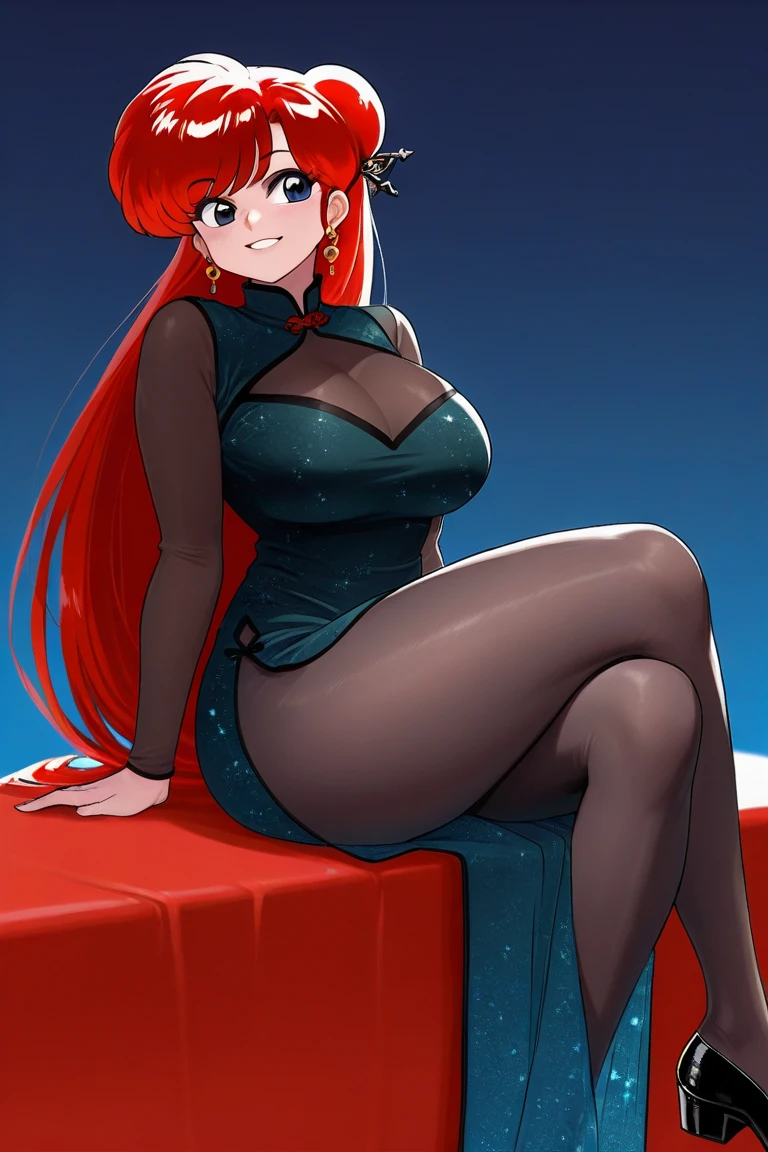 gran calidad ++ Extremely detailed high resolution, very aesthetic, ojos expresivos, (((Cara perfecta))), (((face symmetrical))), ((good anatomy)), (((manos perfectas))), (((8k))), UHD, Fondo de pantalla HD, (((alta calidra detallada, (((1girl))), rias gremory, ((((crimson hair)))), (((Smile))), long hair, reaches down to thighs with a single hair strand sticking out from the top hair also has loose bangs covering forehead and side bangs framing face, voluptuous body, large breast, mature woman, blonde hair, (((beehive hairstyle))), blue eyes, (((blue dress in 50s style))), (((blue heels))), (((sitting in chair))), (((in hair salon))), with a dumbfounded face, (((stepford make-up))), looking at viewers, lay on bed, ((((The number of feet not excessive)))), perfect finger shape, the number of fingers not excessive,
