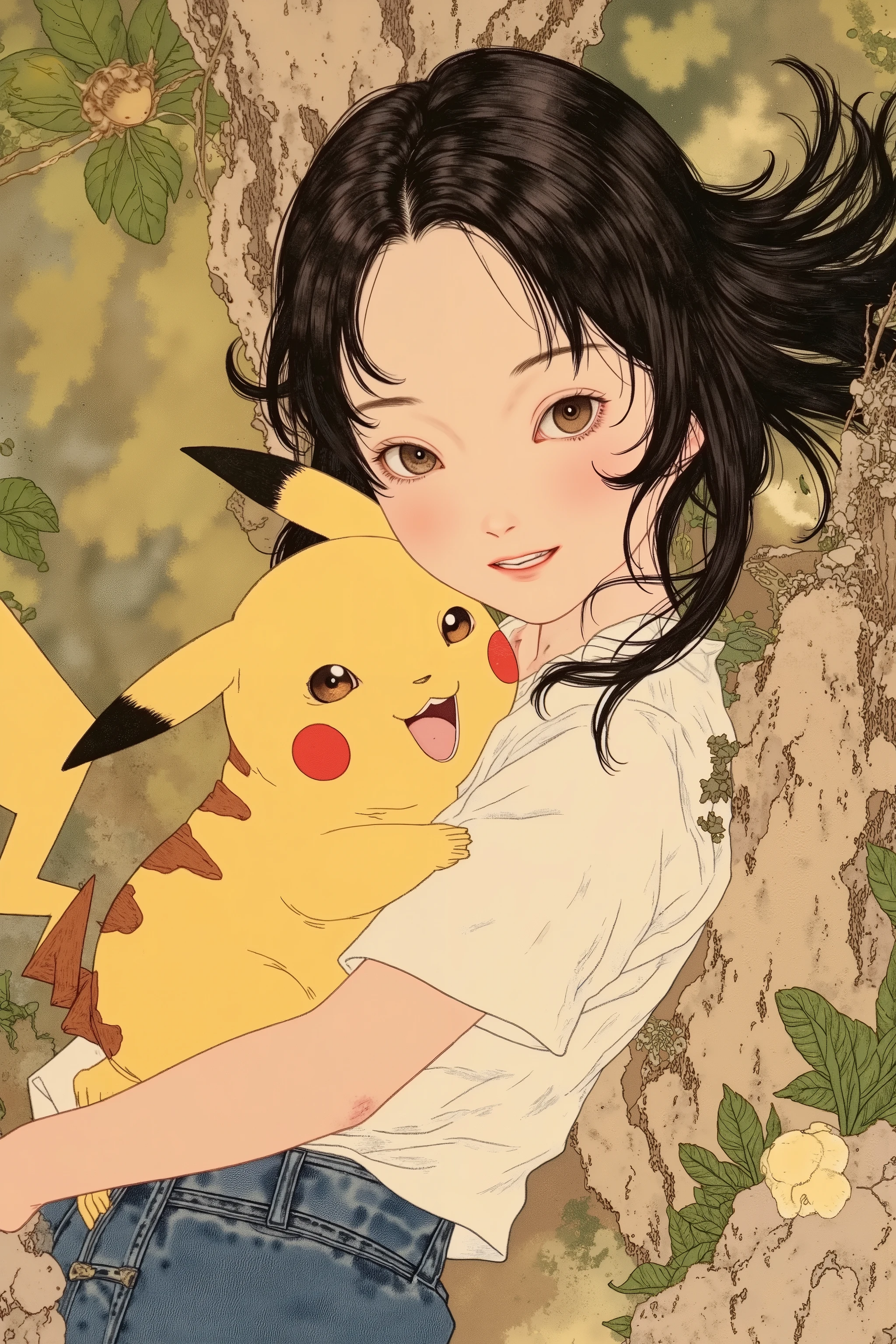 girl holding pikachu from pokemon,cute,