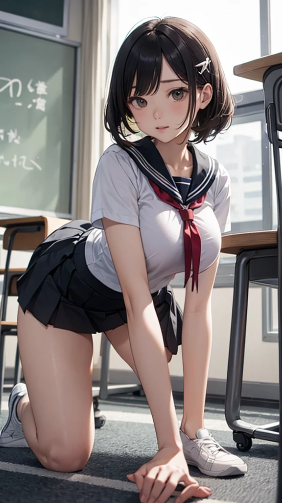 (((toppless))), (((show off nipple))), (((Sheer school uniform, Sleeveless ))), (((show off pussy))), (((large breasts))), (((open front))), (((sheer micro mini skirt))), (((spread legs))), (((sunny))), extremely detailed CG unified 8k wallpaper, very fine 8KCG wallpaper, (masterpiece, Best Quality), High resolution, Ultra-detailed, ultra-sharp, 1 girl, Naked, (((sheer micro mini skirt)))
