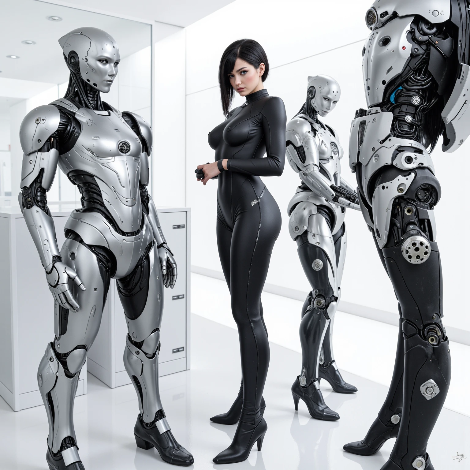 Ai vs human ai is angry and human is sad both standing infront of each other