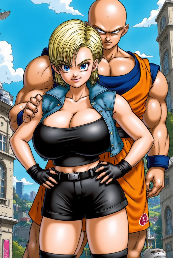 (masutepiece, Best Quality, High resolution, 32K), (((1womanl, Solo))), (Massive female bodybuilder:1.8), (Huge Breasts:2), (Android18, Jewelry, Necklace, Pearl Necklace, earrings, gloves, Belt bag, Pants, denim, jeans, Perfect eyes, Blue eyes), (In an abandoned hut, Shabby hut, Messy hut, Dark atmosphere), (Natural Skin Texture, Hyper-Realism), (Detailed face, super detailed skin),