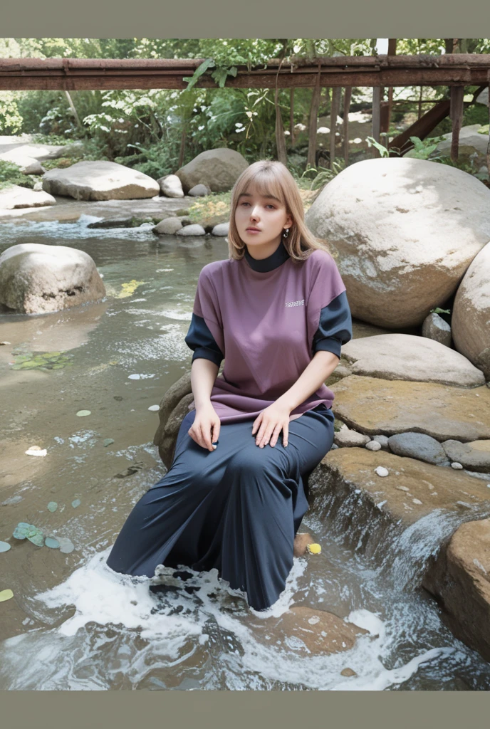 Purple-shirted female ninja,Meditation sitting,Partial underwater photography,BestWorks