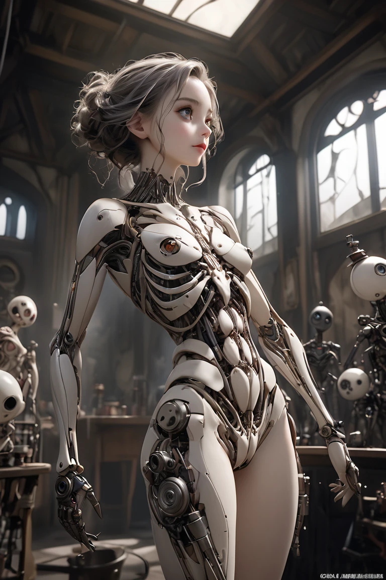 (((masterpiece))), (((best quality))), ((ultra-detailed)), (highly detailed CG illustration), ((an extremely delicate and beautiful)),(from side),cinematic light,((1mechanical girl)),solo,full body,(machine made joints:1.2),((machanical limbs)),(blood vessels connected to tubes),(mechanical vertebra attaching to back),((mechanical cervial attaching to neck)),(sitting),expressionless,(wires and cables attaching to neck:1.2),(wires and cables on head:1.2)(character focus),science fiction,extreme detailed,colorful,highest detailed