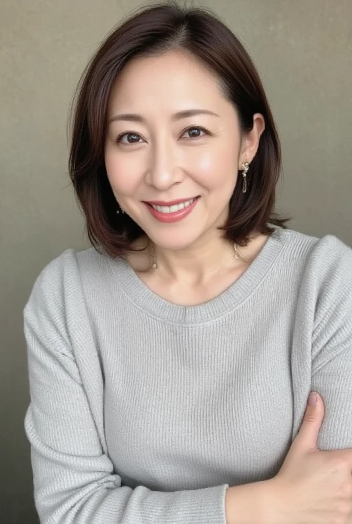 最high quality, 8K, Vibrant, Sharp focus, high quality, High resolution, Middle-aged women, Mature Woman, 55 years old, (Whole Body Ezbian), (High heels face detail, Highly detailed eyes, Plump figure、Plump face
"prompt": "A woman with short black hair is sitting on a sofa, wearing a colorful off-shoulder knit that reaches her knees. She is radiating the best smile, exuding warmth and happiness. The scene is set in a cozy living room with soft lighting, highlighting her joyful expression. The knit is vibrant and detailed, adding a pop of color to the setting. The overall atmosphere is cheerful and inviting, capturing a moment of pure joy and comfort.",

