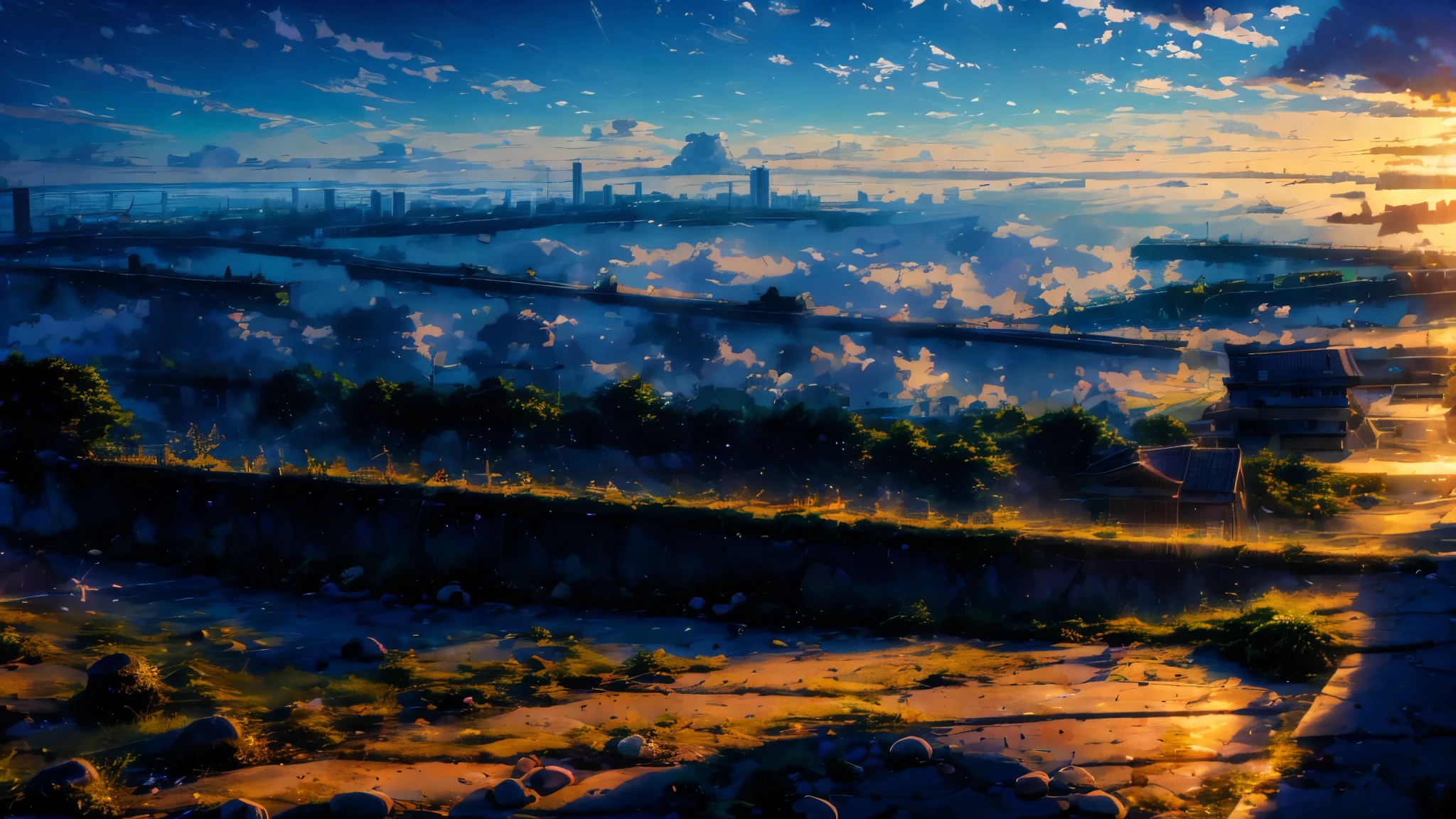 Best Quality, (Rising Clouds), Rising Clouds, City with Port Photo , Kyoto Animation Still , HD Anime Cityscape , Makoto Shinkai Style , 2012s Anime Screenshot , Port Scene Background , Gross Anime Screenshot , Makoto Shinkai . -h 2160 , anime landscape , anime movie screenshot , Makoto Shinkai ! (Broken Effect)