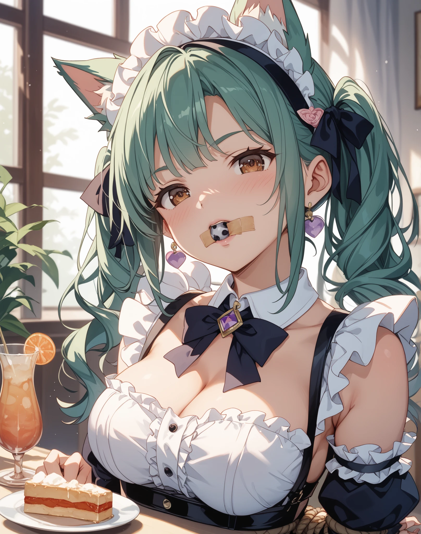 bondage(1.5)、 bound arms 、naked、Big Breasts、fur、brown eyes、imprisonment、 dark、No windows、 dark牢獄、watery eyes、Pleading Eyes、Mouth gag、restraint、(Tied Wrists、 bound arms 、 tied ankles in the trunk)、(chest with arms crossed behind the back is emphasized by being tied with a hemp rope)、tape is wrapped around her ankles、metal chair、(ダクトテープで無理矢理Being seated)、Being seated