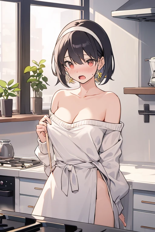 NSFW:1.3. Anime drawings with vivid colors Full-body figures of tall women:1.9 naked:1.3 nakedエプロン:1.3. White Apron:1.3 Sweat Composition seen from behind Standing posture Penis in pussy:1.3. Missionary sex, stylish choker Troubled face, glaring, wrinkled brows, flushed cheeks, night:1.3 Apartment bedroom, on white sheets, short black hair, ponytail:1.9 Straight hair, bangs swept to the side:1.9. Slanted eyes, brown eyes, tall, big breasts, strong-willed, beautiful