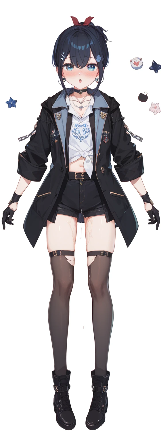 full body, barefoot, solo, female, big breast ,linen tunic, fantasy village, armor, Handcuffs on their hands, With a collar around the neck, hands on hips, slave, ((black choker, shackles on legs and arms))