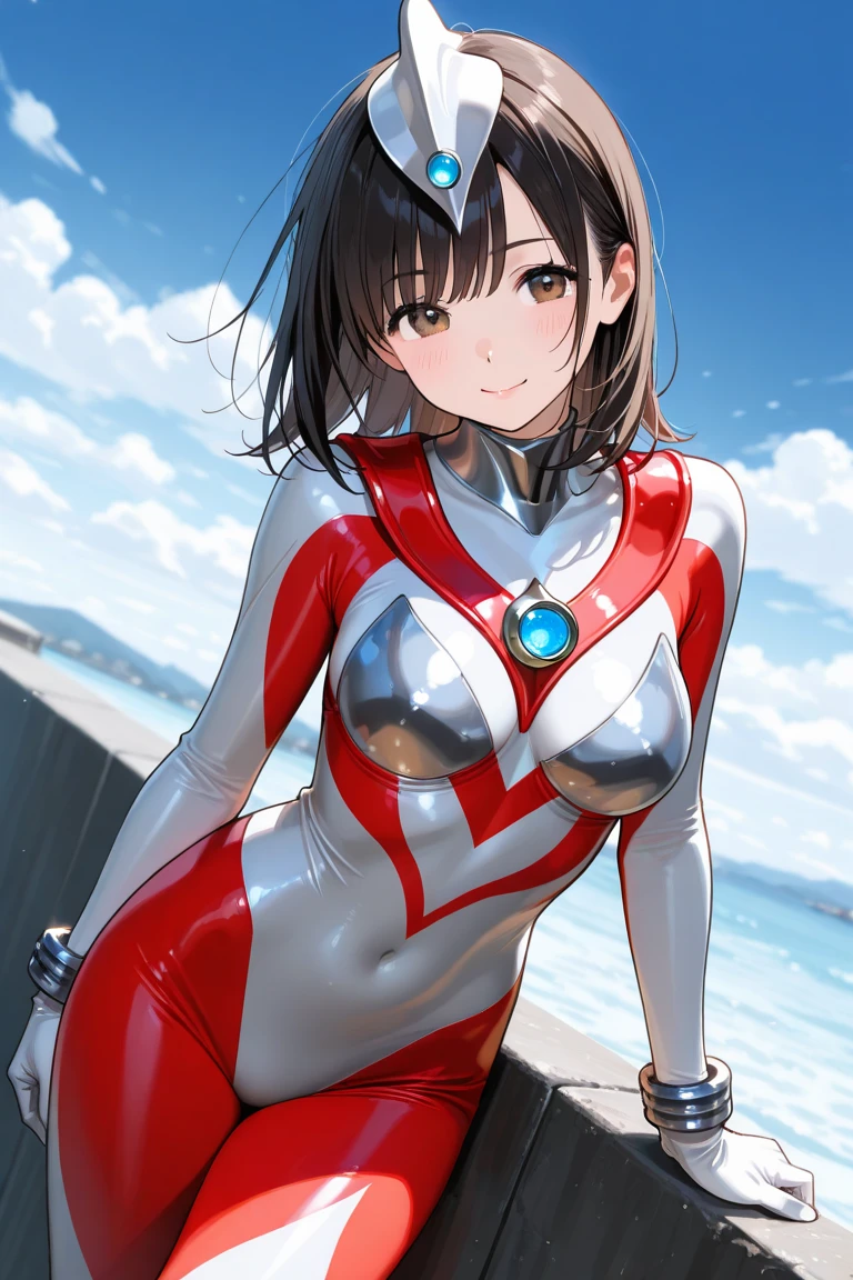 (masterpiece:1.2,Highest quality,Highest quality,High resolution,Very detailed),8k,1 female,Mature female heroine,40 years old,Woman transforming into Ultraman, (Dynamic Makeover:1.2),(Dynamic hair movement:1.2),(short hair),(Shiny Ultraman uniform),(Glowing Skin,Big eyes,Droopy eyes,Long eyelashes,Beautiful thighs,Beautiful Hair,Beautiful Face,Beautiful Eyes,Beautiful body,Beautiful breasts,Beautiful feet,Beautiful fingers),break((Ultraman)),((Ultraman_rise:1.5)),((hand)),(Raise your right fist straight up),(右handはパンチ),(Extend your right arm straight),((Detailed drawing of a fist),(Severe),(The background is a glowing prism flash),((Wrapped in dazzling light)),((High-end trading cards,Holographic Card))