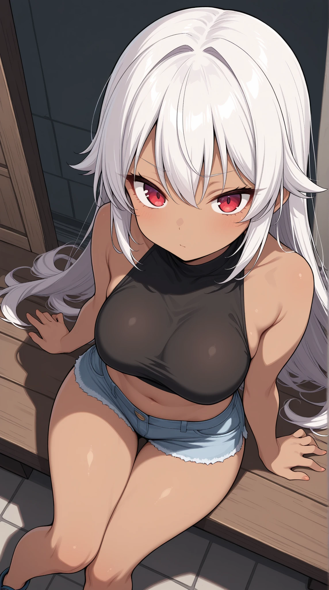 beautiful girl, red lips, red eyes, long flowing light gray hair, naked girl, naked breasts, large breasts, large naked breasts, naked, sexy, beautiful look, nice, cum, fup, fuping, cuming