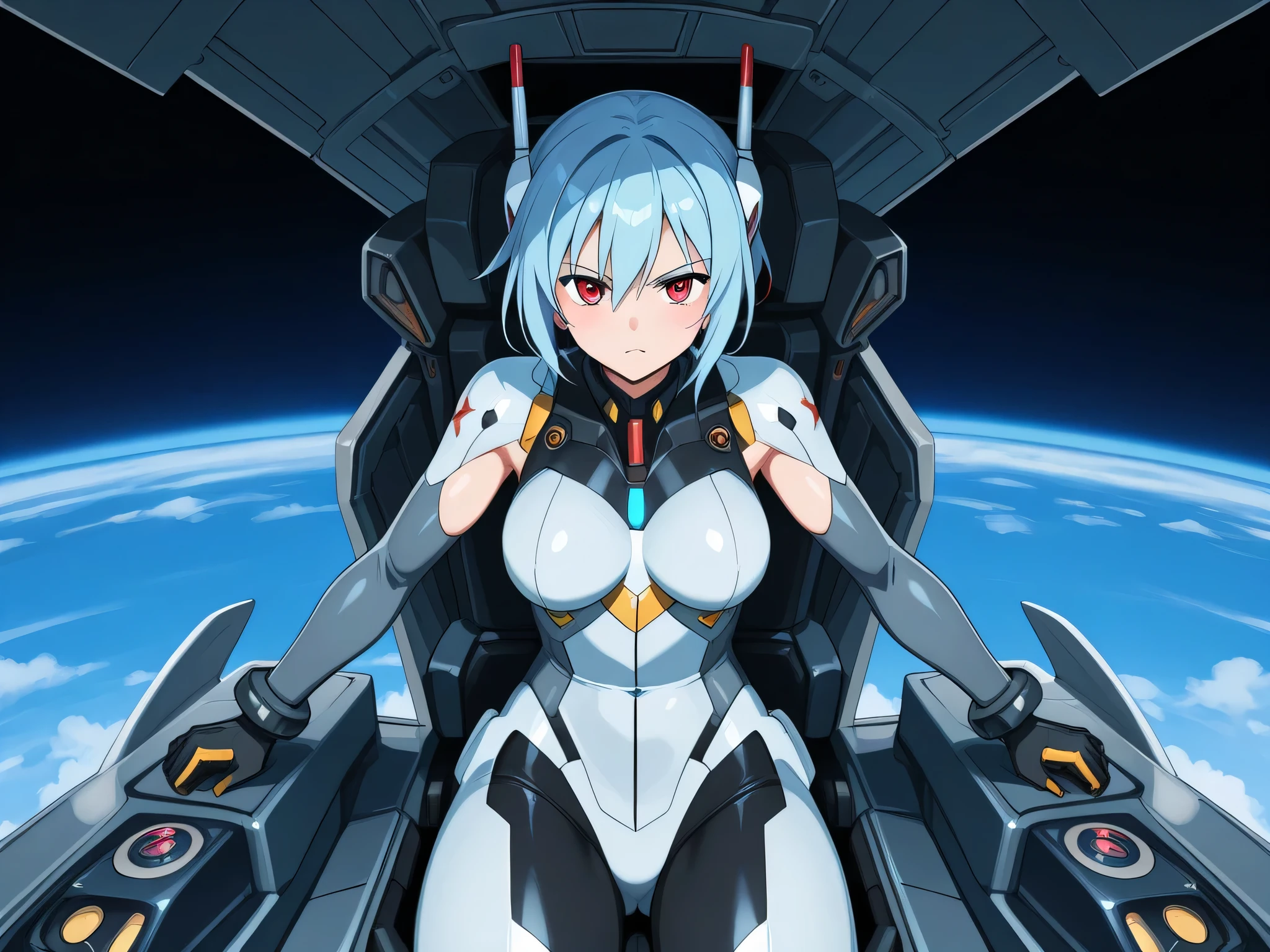 <lora:InfiniteStratos:0.6>, KanzashiGear, solo, smile,