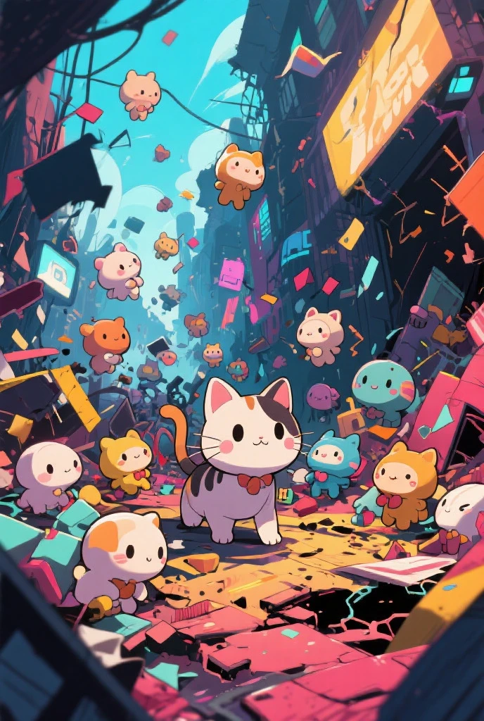 a pixel cat girl is standing with it's eyes open and smiling at the camera with an octopus like tail on her body, on a wall chained in a stone prison pretty ragged anime characters together over one another over the top of them a hard light blushing lewd face while wearing very tight boots micro leaf bikini, standing an animated figure with white skinny body a bread and a goey goop behind her is speech bubble