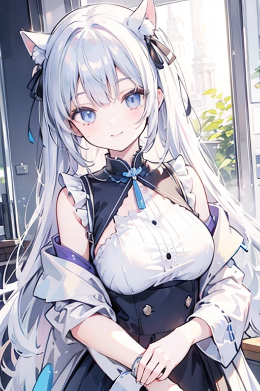 (Vulgar,nsfw),(skirt lift,very windy),(beautiful elegant white panties),very low angle,from below),((masterpiece, highest resolution,best quality)), (beautiful illustration), ((Kamisato Ayaka in Genshin Impact)), ((semi long beautiful silver blue hair,blunt bangs,pony tail,beautiful blue eyes)),(solo),(beautiful elegant office blouse and black skirt,skirt lifted by the wind),(looking at the viewer), (walking around the shopping mall),
(innocent smile, Embarrassed),(white over-kneehighs,Lace chalker, wristband, fingerless gloves, over-kneehighs,
Lace chalker, diamond necklace,wristband, fingerless gloves, earrings), (cinematic lighting, very windy),shopping mall,big city,busy street,day,blue sky,flowers and trees,crowded,(from the ground),(beautiful elegant Underwear patterns),