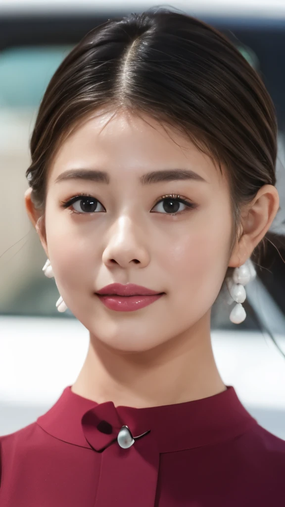 1 Female,Photorealistic,Highest quality,Ultra high definition,8K,Cool Beauty,Beauty,Perfect Style,Summer knitwear,Japanese,、薄い茶髪、,、上半身、歯を見せた笑顔、、カメラ目線、髪型ショートカット、

