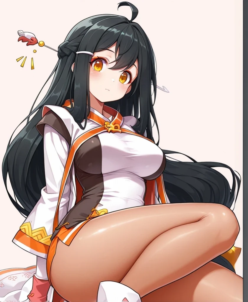(Exceptional, Best aesthetics, new, newest, Highest quality, masterpiece, Very detailed), One Girl, alone,Ashley (WarioWare), Twin tails, Red eyes, Black Hair,White Background,glare, View your audience, In-person audience, From below, (Highest quality), (detailed), Soft Shadows, Written boundary depth, shape, 4K,naked.whole body,spread legs,vagina,hymen,butt focus,mature female,Angry,arms up