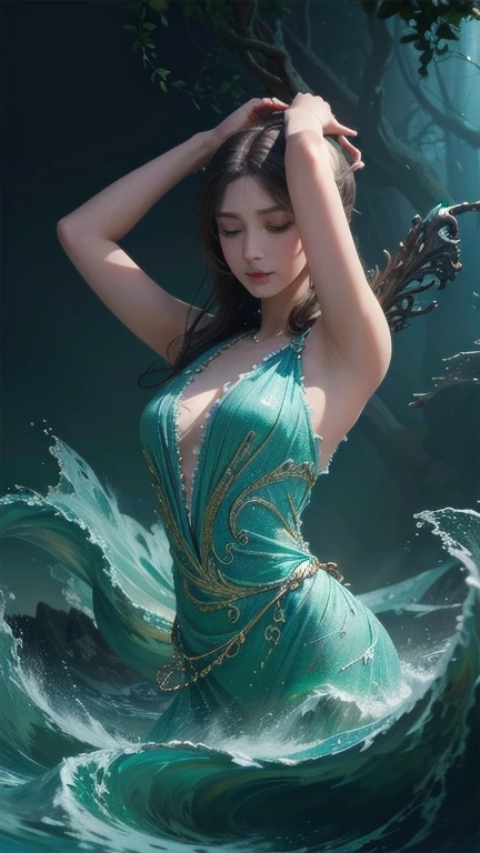Create an awe-inspiring oil painting that captures the enchanting beauty of a Japanese mermaid gracefully gliding through the depths of the ocean. Using bold and expressive brushstrokes, convey the fluidity and movement of the water as it swirls around the mermaid's ethereal form.
Imagine a scene where the mermaid emerges from the depths, her long, flowing hair cascading like seaweed around her luminous figure. Her eyes shimmer with wisdom and mystery as she gazes into the distance, beckoning viewers into the enchanting world beneath the waves.
With masterful strokes of the brush, depict the intricate details of the mermaid's scales, shimmering with iridescent hues of blue and green. Let the play of light and shadow dance across the canvas, evoking the ever-changing currents of the ocean depths.
In the background, paint a panorama of coral reefs, swaying sea plants, and exotic marine life, creating a vibrant tapestry of color and movement that surrounds the mermaid in her watery domain.
As viewers gaze upon the painting, they are transported into a world of magic and wonder, where the boundary between reality and myth fades away. "Song of the Deep" is not merely a painting—it is a mesmerizing symphony of color, texture, and emotion that celebrates the timeless allure of the sea and the mysterious beauty of the Japanese mermaid.