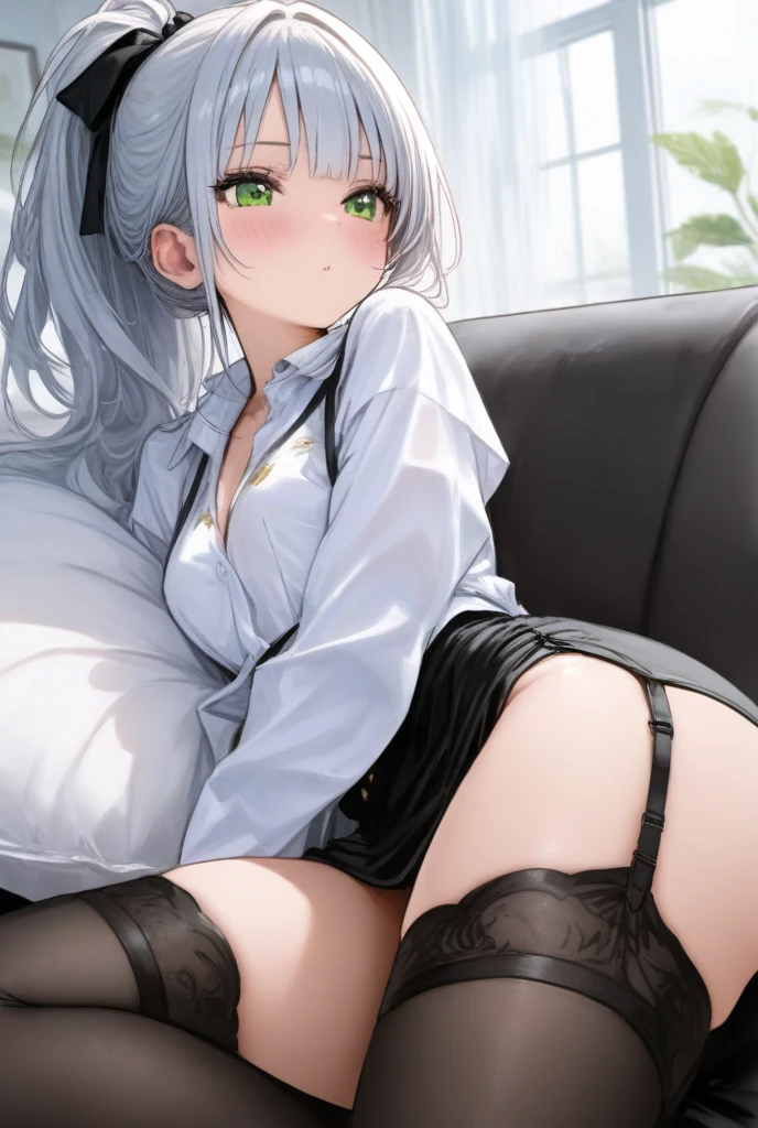 Top image quality、Masterpiece、8k、 student、girl with、Cute plain clothes、perfect anatomia、Lift skirt、Cute white panties、cleavage of the breast、Exposing erect nipples、Fully exposed panties、Opening legs(open legs:1.5)