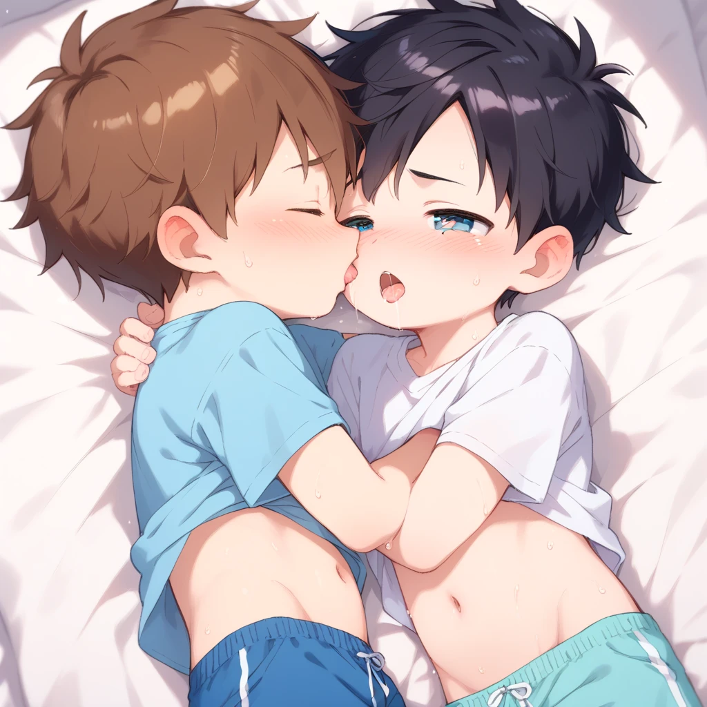 Browsing Caution,Sweat,white breath,Futanari女の子1人,One Shota boy,Large areola,White steam,Side view,Heart Eyes,Futanari,Drooling,((Shake your body)),Cum on ass,Doggy style sex,Sleeping Back