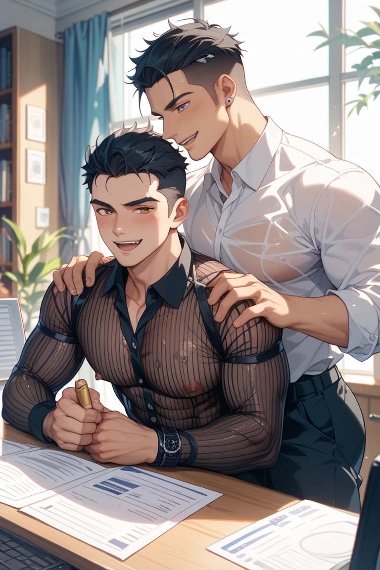 score_9, score_8_up,2boy,duo,black hair,business suit,loose tie,chill outfit,Japanese male idols,Real Japanese,Handsome,Attractive,serious,standing, at night office,hug, undress, grope body,