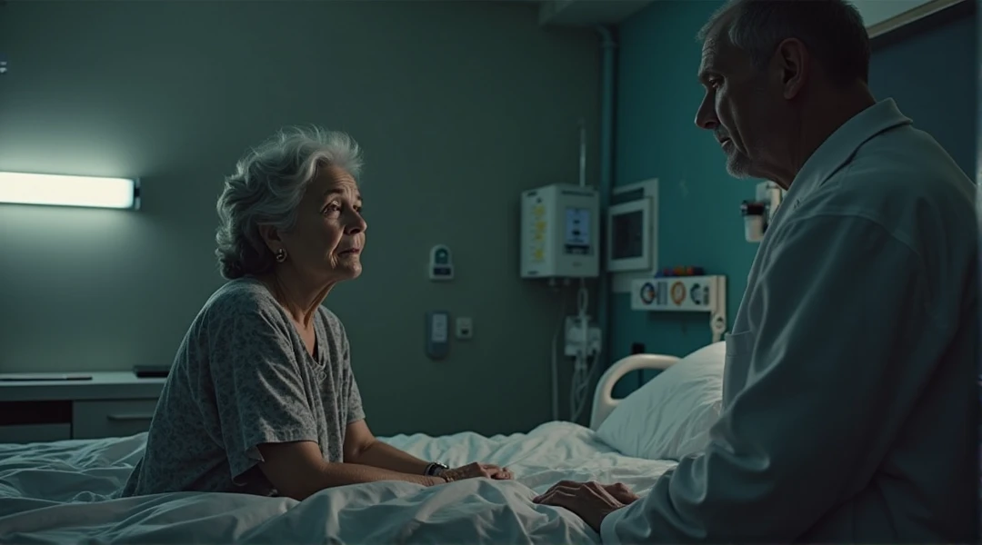 A man came to see his dying mother in the hospital with his family, his wife and his two children, a girl and a boy, tears in their eyes.