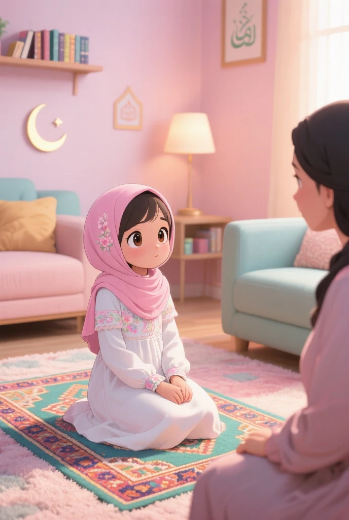 illustrate muslim children's story book illustration,vector illustration,islamic wears,bed room scene,good and high quality image of the hands,body, (best quality,4k,8k,highres,masterpiece:1.2),ultra-detailed,(realistic,photorealistic,photo-realistic:1.37),HDR,UHD,studio lighting,ultra-fine painting,sharp focus,physically-based rendering,extreme detail description,professional,vivid colors,bokeh, portraits,landscape,children book illustration,children story,children clothing,children bedroom,peaceful atmosphere,happy children,traditional islamic attire, vivid colors,portraits.