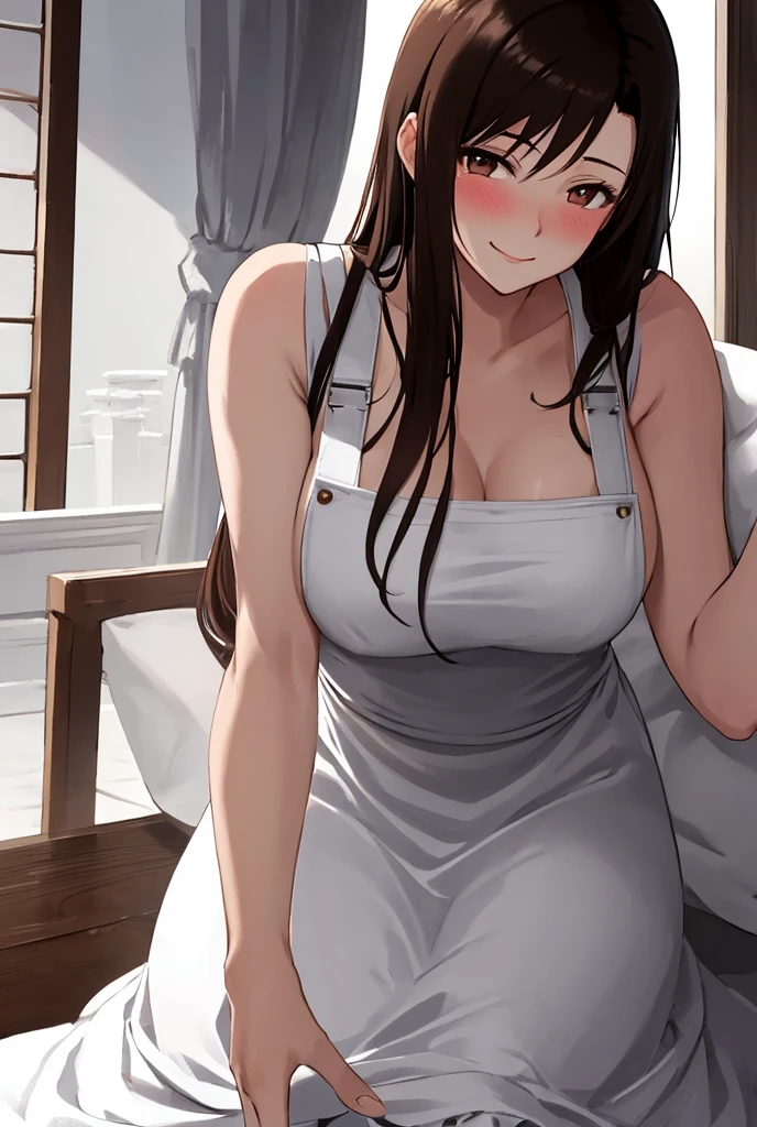 masterpiece, best quality, highres, bbyorf, short hair with long locks, white hairband, red eyes, gold earrings, ((large breasts)), jewelry, (off shoulder), Red sweater, sweater dress, long sleeves, black pantyhose, outdoors, standing cowboy shot, smile, nsfw, plump