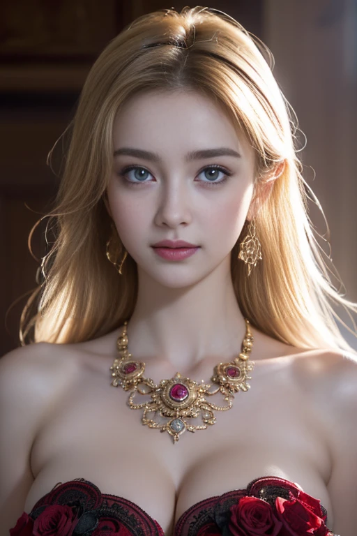 (Ultra-realistic)、Ancient Priestess、のFemale Shaman、
Scalability　beauty　High resolution　High resolution　Realistic　short hair　blonde、　blondeの女性、Mature Woman、Middle-aged women、(((Very large breasts)))、Detailed skin texture、超High resolution、Realistic、Voluptuous figure、(((Big big boobs)))､Laughter、中年のbeauty、Beautiful expression、ふわふわなblondeの髪、非常に繊細でDetailed skin texture、３５Female Shaman、{(Ancient ornate and luxurious temple)、(Many torches are burning)}、Ancient Priestess、Big cleavage、(((とてもBig big boobs))) 、Red lips、【(((Colorful and glamorous clothing with luxurious accessories)))】、I have a gorgeous platinum cane、