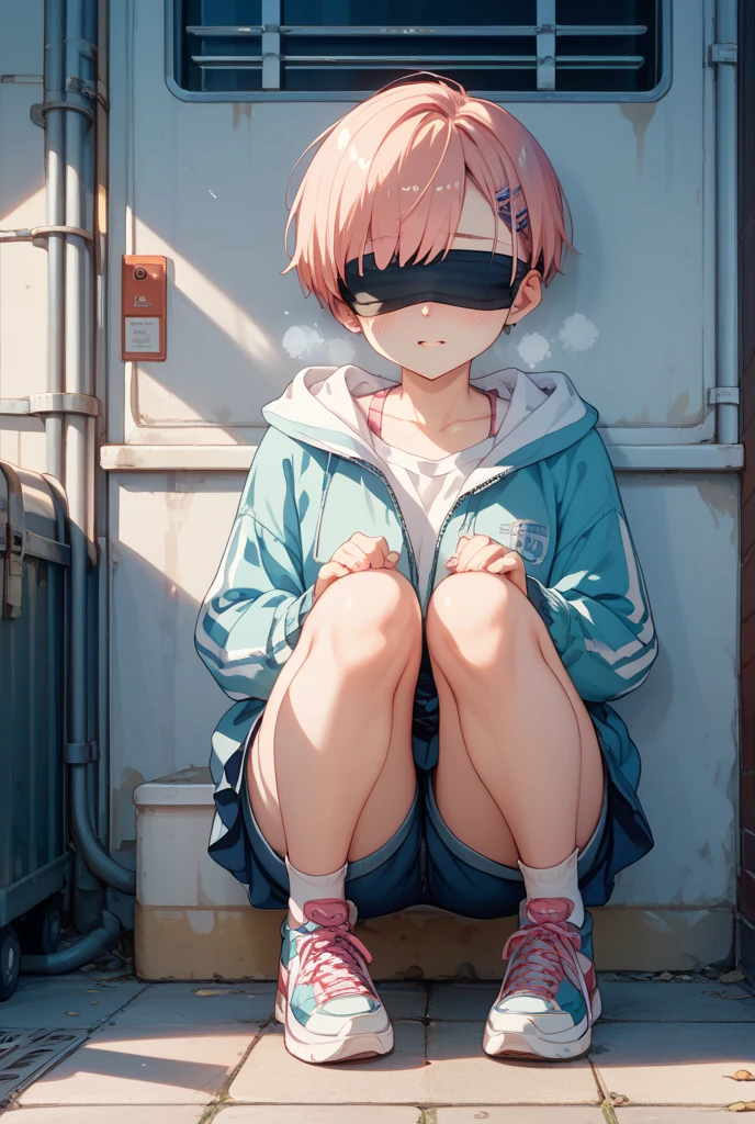score_9, score_8_up, score_7_up, source_anime, best quality, masterpiece, official art, absurdres, highres, ultra-detailed,waifu2x,Collection: Slice of Life,break,1girl, very short hair,pixie cut, long bangs, glasses, small breasts, thighs, sweat, open mouth, (wavy mouth:0.3), outdoors, summer, break,(clear line illustration:1.2),very high resolution, very aesthetic, super detailed skin, Best sexual lighting powered by famous artist, 8k,cute picture,beauty illustration,photoshop_(medium),,(Detailed Lighting),best anime 8k konachan wallpaper, pixiv contest winner,