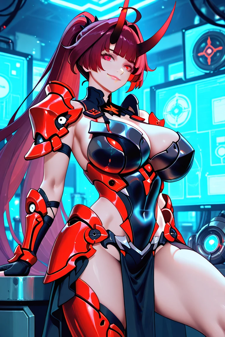 (((masterpiece)))、((Highest quality))、(Ultra-detailed)、(CG illustration)、(Very beautiful girl))、Cinematic Light、((1. Mechanical Girl))、 Science fiction、Apocalypse、Erotic and grotesque、(Beautiful and luxurious:1.2)、(One Girl:1.3)、Look forward,,White and red bodysuit,((Micro Tight Skirt)),14 years old,Medium breast,()),Wet with sweat,Off the shoulder