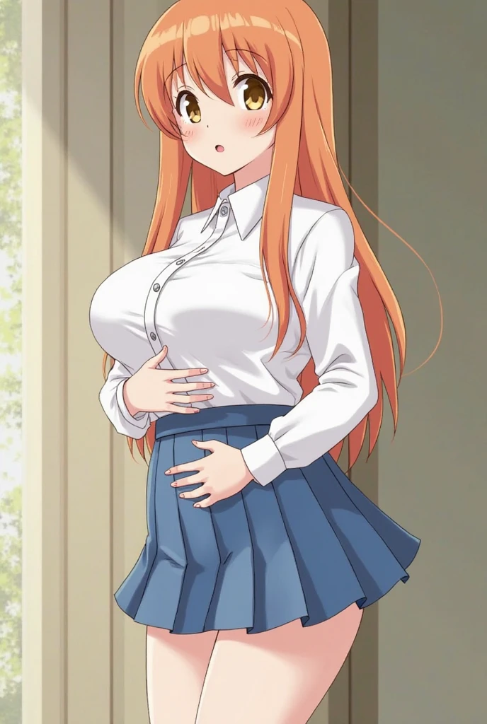 (Highest quality, 4K, 8k, High resolution, masterpiece:1.2), Very detailed, Picturesque, Animated Photography, Photo Animation:1.37)、Japanese schoolgirl、(Red Hair)、(Long Hair)、(yellow star hair ornament)、(waitress, apron,large breasts, orange skirt, (white shirt:1.05),ribon, thighhighs:1.1)、bottom less、Put a vibrator in your vagina、pussy juice、Black choker、Ecstasy face、Sweat、Are crying、vapor、trembling、Nakano May
