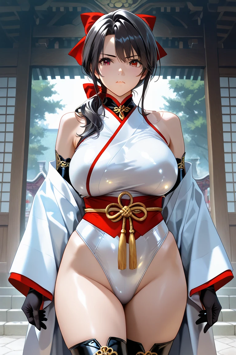 sexy female crow tengu、Japanese traditional UMA tengu, sexy japanese monk costume, Sexy brown skin, Nice sexy body、tanned healthy sexy skin、One lady、Red hair ornament、Japanese style sexy costume