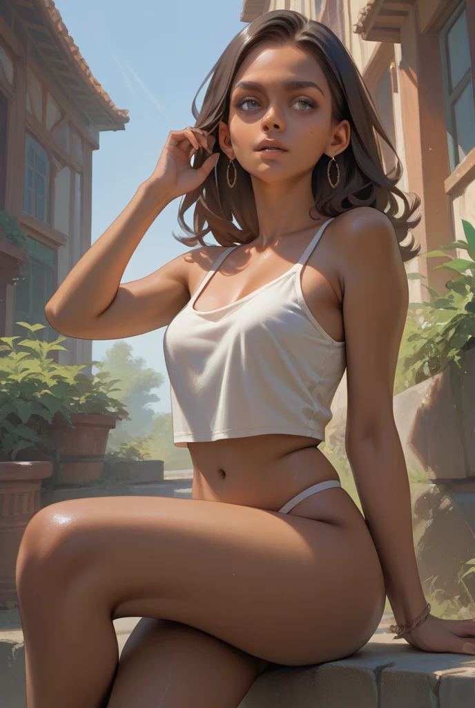 by kenket, by personalami, by hibbary, by totesfleisch8, by red-izak, by himeragoldtail, by darkgem, by thebigslick, by twinkle-sez, realistic, hyper realistic, female anthromorphic bear human girl, breasts, tan human skin, (growing bear fur), (her human legs turning into bear legs:1.2), clothes tearing and ripping, beautiful hair, brown eyes, in a backyard, on the ground. Her body morphing and changing from human to bear, 8k quality, (bear:0.8)