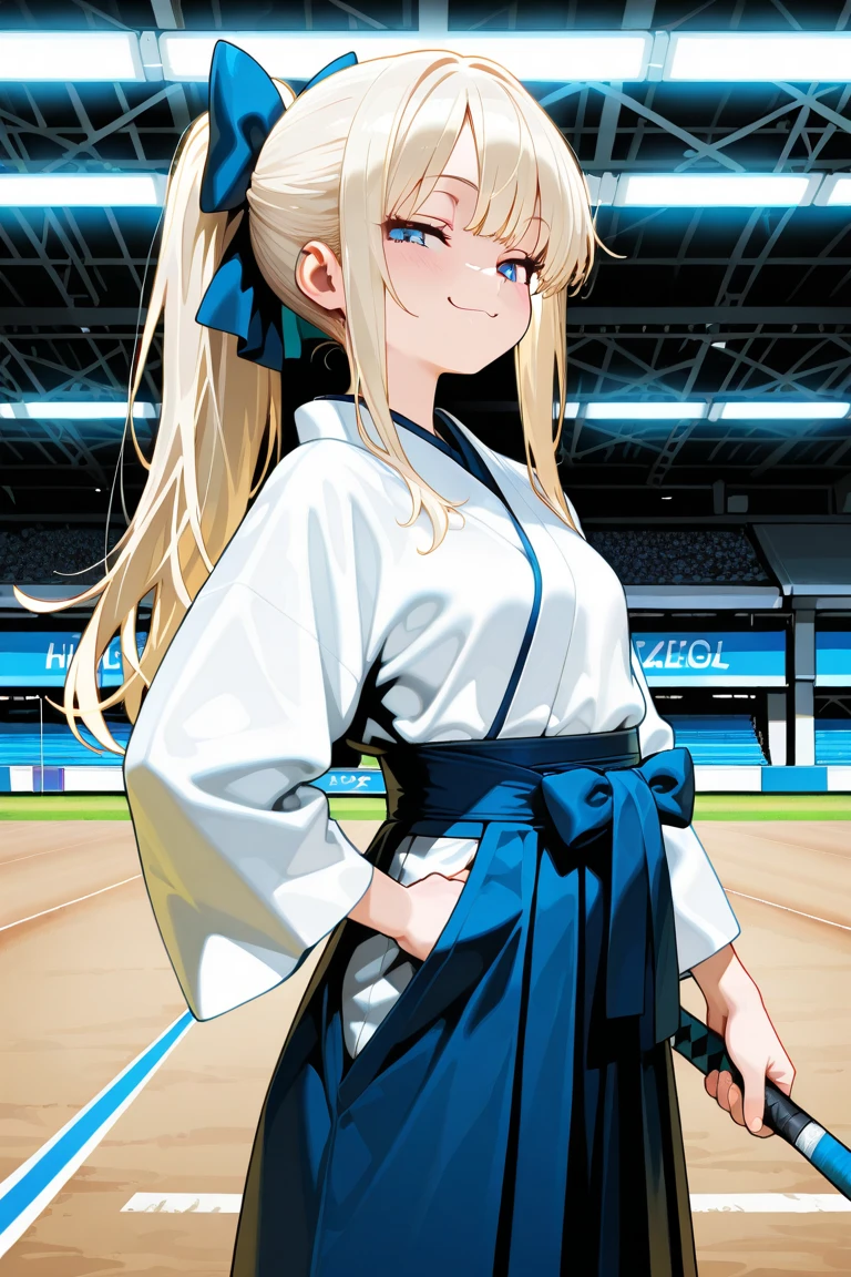 (Highest quality,8k,32K,masterpiece,Ultra-high resolution :1.2 ),born,One girl,Super cute,Natural light,Clear, shining eyes,20-year-old,Fair skin,Olympic venue electronic world fantasy background,The noble earrings are shining,The noble necklace shines,Golden Hair,Judo,Holding scissors,Long Hair,Doing judo,Serious expression,Stuffy