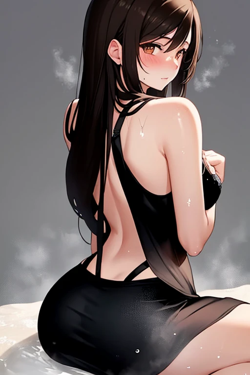 (Best quality, 8k, 32k, Masterpiece, UHD,:1.2),RAW, 1girl,ultra cute , natural lighting,transparent shining eyes, 20yo ,fair complexion, dark brown hair, french braid, flushed face,femur, Modern Minimalist Maxi fitted black camisole , leaning forward, hands on the wall, From Behind and Below, ((ass focus)), emphasizing the ass, show off panties, stick out butt, Closeup shot, (ecstasy:0.8) ,(slut:0.8), (vulgarity:0.8), (fucked silly:0.8),(steam:0.8),(trembling:1.3)),(tears:0.7) , Happily, blush,at night, hotel, White background, nsfw,