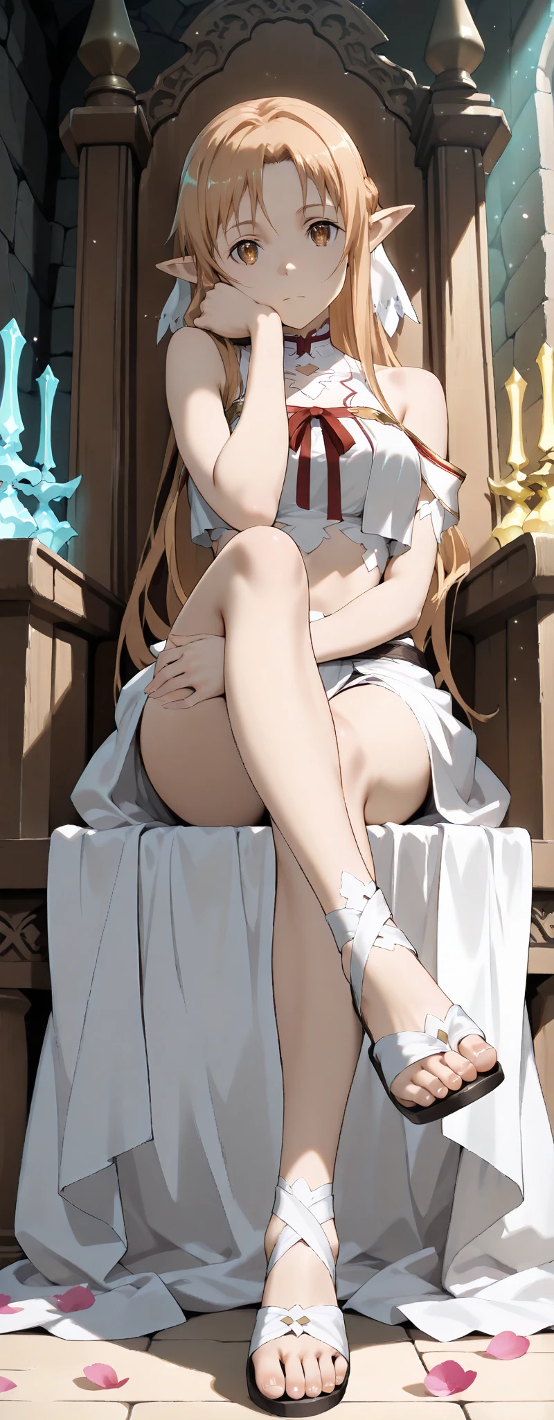 (Angle from below), Masterpiece、Highest quality、Highest quality, (long and thin legs, shoes:1.2), squat、Spread your legs with both hands、1 girl, (smile、Open your mouth大笑い:1.2), Cute eyes, (Detailed face:1.3)、Open your mouth, The whole face turns red, alone, Oversized breasts, Big and ample breasts, (Straight bangs), White maid outfit、(Bust only super micro bikini:1.2)、Side bust、Underbust、belly button、Walking through the mansion'corridor、nsfw、shoes下