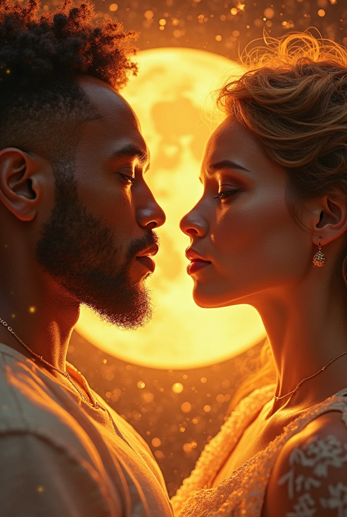 cinematic still a dark skin Afro-Asian man and a blonde Icelandic woman in a tender embrace, background of planet earth from space, black starry sky, rim lighting . emotional, harmonious, vignette, highly detailed, high budget, bokeh, cinemascope, moody, epic, gorgeous, film grain, grainy, a dark skin Afro-Asian man and a blonde Icelandic woman in a tender embrace, background of planet earth from space, black starry sky, rim lighting, beautiful, highly detailed, dramatic light, sharp focus, elegant, intricate, very stylish, stunning, attractive, sublime, creative, fancy, best, modern, colorful, contemporary, cinematic, fine detail, vibrant