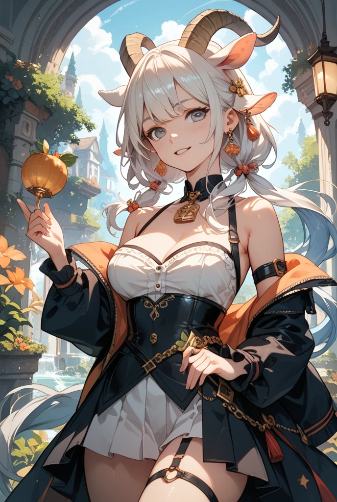 ​masterpiece, top-quality, high_resolution, fine detailed, highly detailed and beautiful, Distinct_image, 1 rapariga, 独奏, frombelow, silber hair, red eyes, (huge-breasted), (tits out),(Egyptian costume),(Anubis Headgear),(sacred place),Cartoon image of a woman in a cow costume, oppai, spotted ultra realistic, Seductive Anime Girl, Ahegao, XQCOW, Ecchi, SFW version, Chic, small curvy loli, Negao, Ecchi anime style, anime goddess, by Shitao, [ 4 k digital art ]!!, oppai proportions