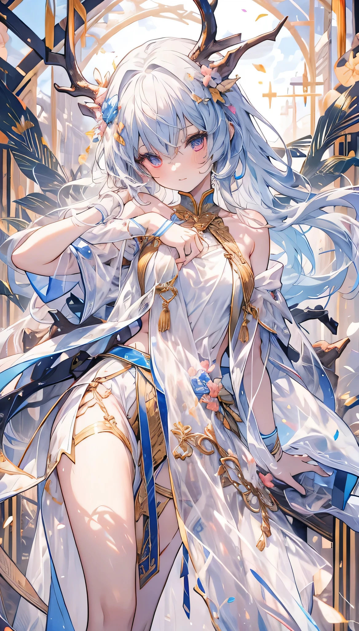 (Pee、pissing、Pee、pissing),(Highest image quality, high resolution, Masterpiece, Masterpiece, Maximum level, high resolution) (Drawing: Whole body) (number of people: 1 person) (gender: Slender, Nice and beautiful girl) (age: Little girl, 10 years old) (Skin color: Gorgeous white) (Hair color : Delicate white hair, Silver) (Hairstyles: Medium hair, Big buns) (face: Anime face, beautiful lovely) (Eyes: Deep and sparkling blue, slanty eyes) (Mouth: Slightly open) (Body type: Short stature, Slender, Medically correct, Young breasts, small ) (Limb shape: Slender, Medically correct limbs, 5 fingers) (Clothing: Short white cheongsam) (colors of clothing: Transparent, Transparent white ) (Clothing pattern: Intricate blue pattern) (Clothing movement: Waving in the wind) (Posture: Stand behind your back with your hands folded),(Clear crotch),virgina,,No underwear,No tights,ssee-through,camel-toe,Camel hooves,bottomless