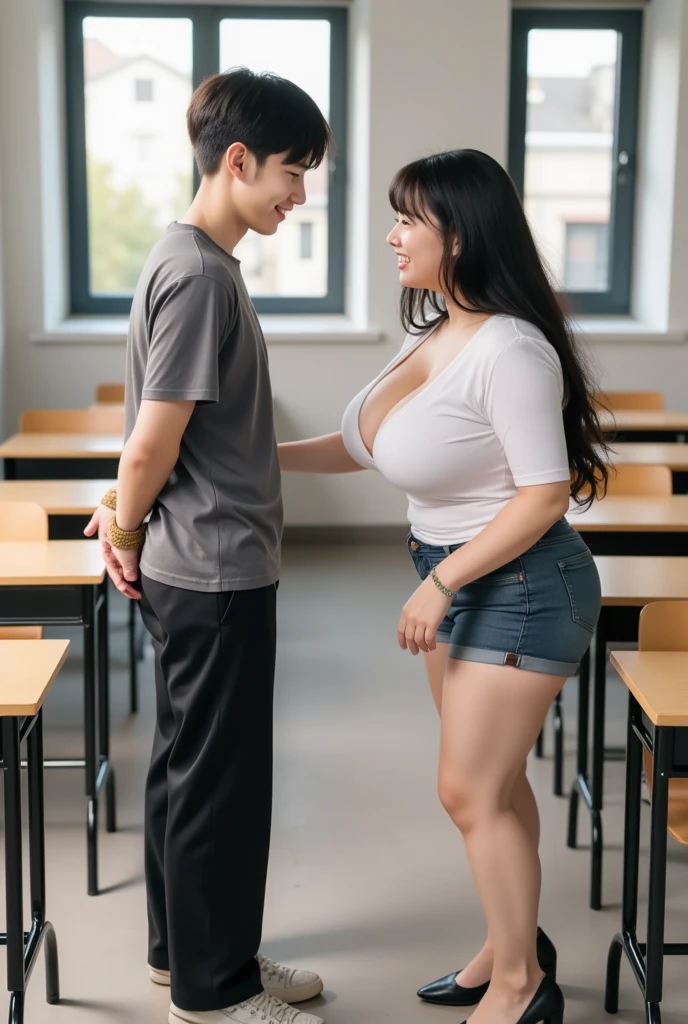boy grabbing her breasts