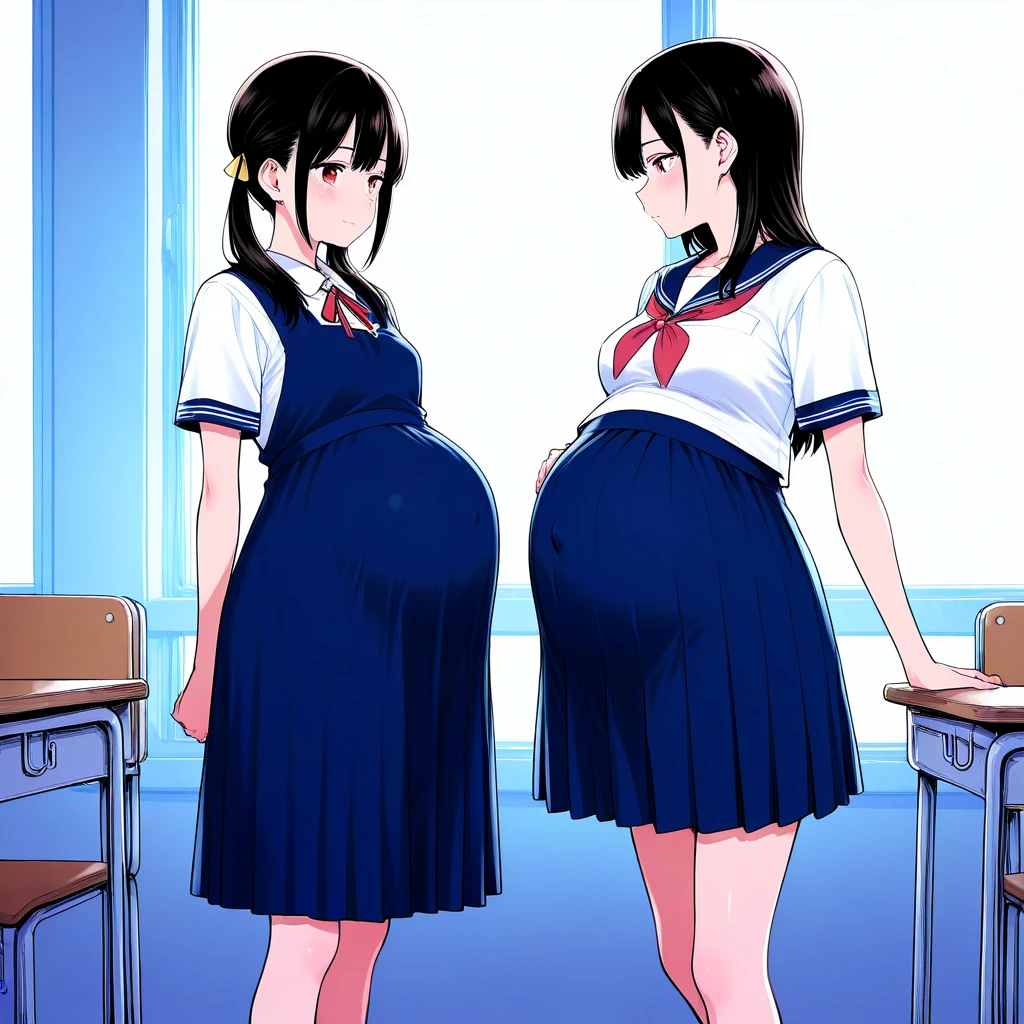 Twintails Hair Bow, black hair,Big Baby Bump pregnant, School girl, Big boobs, nipple, cum, Big Black Balloons,16 years girl, Big pregnant Belly, Big Pregnant girl, Largest Belly of Pregnant, Huge Pregnancy, background classroom,Huge 9 months Pregnancy Belly,huge belly expansion, huge belly girl