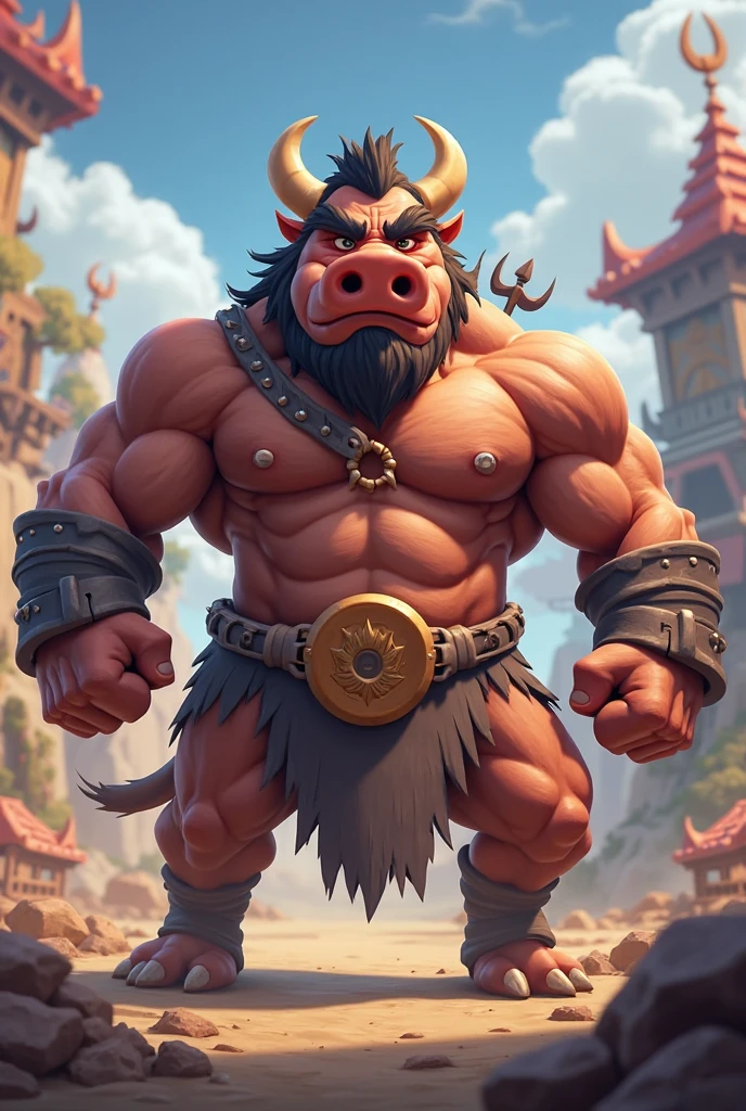 There is a pig standing on a rock with an axe, anthropomorphic warrior piglet with natural hair, 3d rendered character art 8K, small character. Unreal Engine 5, Muscle Characters, Ultra Detailed Fantasy Characters, Unreal Engine Character Art, Giant Pig, Dog-Faced Muscle Goblin, 3D Rendered Official Art, Roland Ziervinskis 3D Rendered Art, Game Characters, Wearing Straw Shoes