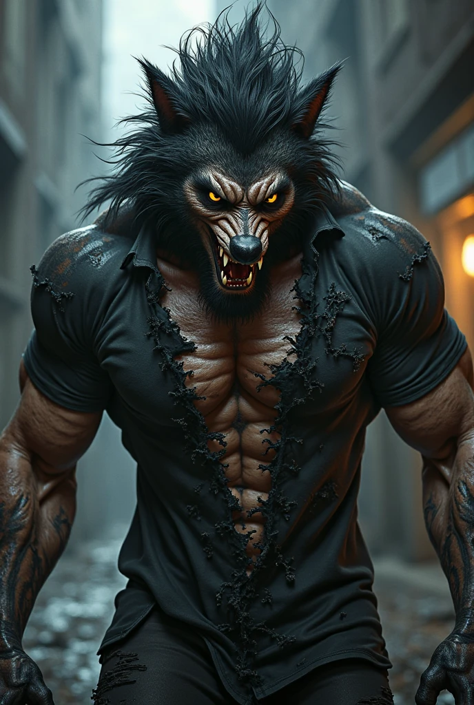 A man having dangerous dog face