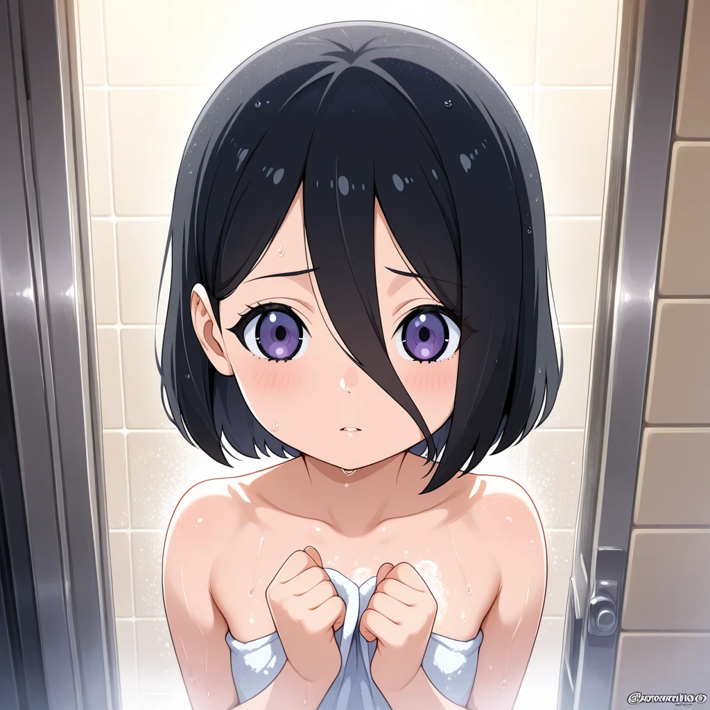 (masterpiece), (best quality), (ultra-detailed), very aesthetic, illustration, perfect composition, intricate details, absurdres, detailed face, (intricate),1girl, (kirigaya suguha, sword art online, green eyes, black hair, medium breasts, solo, nsfw), (blash, embarrassing), (narrowed eyes), (glowing eyes:1.2), small micro bikini, sit, glare, bathroom, shower, (shiny skin, thigh), looking away, perfect face, 4k, extremely detailed anime illustration, enhanced details, (extremely detailed eyes), perfect anatomy, smooth skin, (Warm Light:1.6), cristal clear eyes, beautiful face,(anime style:1.5), (highres:2), cinematic